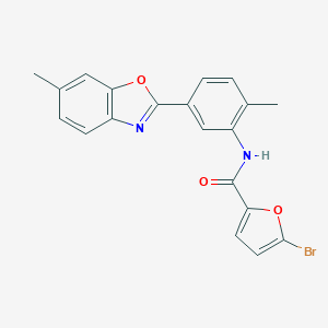 molecular formula C20H15BrN2O3 B342690 5-bromo-N-[2-methyl-5-(6-methyl-1,3-benzoxazol-2-yl)phenyl]furan-2-carboxamide 