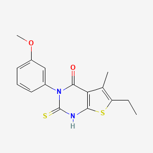 6-ethyl-3-(3-methoxyphenyl)-5-methyl-2-sulfanyl-3H,4H-thieno[2,3-d]pyrimidin-4-one