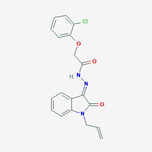 2-(2-chlorophenoxy)-N-[(E)-(2-oxo-1-prop-2-enylindol-3-ylidene)amino]acetamide