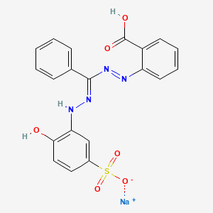 Benzoic acid, 2-((((2-hydroxy-5-sulfophenyl)azo)phenylmethylene)hydrazino)-, monosodium salt