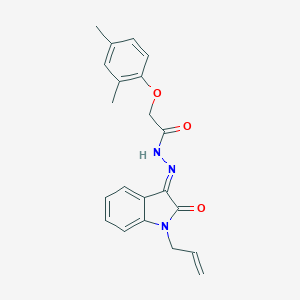 2-(2,4-dimethylphenoxy)-N-[(E)-(2-oxo-1-prop-2-enylindol-3-ylidene)amino]acetamide