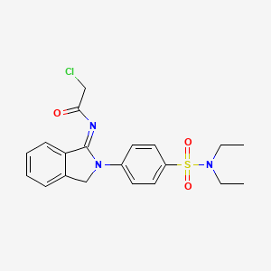 2-Chloro-N-{2-[4-(diethylsulfamoyl)phenyl]-2,3-dihydro-1H-isoindol-1-ylidene}acetamide