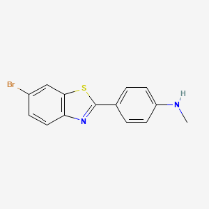 molecular formula C14H11BrN2S B3427096 4-(6-Bromo-2-benzothiazolyl)-N-methylbenzenamine CAS No. 566169-98-0