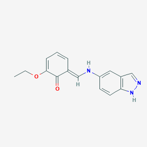 molecular formula C16H15N3O2 B342711 (6E)-2-ethoxy-6-[(1H-indazol-5-ylamino)methylidene]cyclohexa-2,4-dien-1-one 