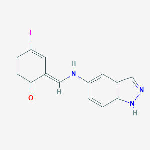molecular formula C14H10IN3O B342714 (6E)-6-[(1H-indazol-5-ylamino)methylidene]-4-iodocyclohexa-2,4-dien-1-one 