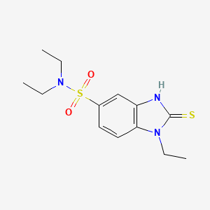 molecular formula C13H19N3O2S2 B3427146 N,N,1-triethyl-2-sulfanylidene-3H-benzimidazole-5-sulfonamide CAS No. 568570-12-7