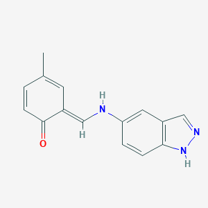 molecular formula C15H13N3O B342715 (6E)-6-[(1H-indazol-5-ylamino)methylidene]-4-methylcyclohexa-2,4-dien-1-one 