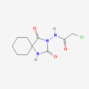 molecular formula C10H14ClN3O3 B3427152 2-Chloro-N-{2,4-dioxo-1,3-diazaspiro[4.5]decan-3-YL}acetamide CAS No. 568574-78-7