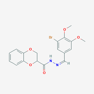 molecular formula C18H17BrN2O5 B342716 N'-(3-bromo-4,5-dimethoxybenzylidene)-2,3-dihydro-1,4-benzodioxine-2-carbohydrazide 