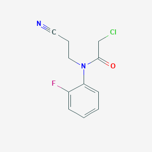 molecular formula C11H10ClFN2O B3427188 2-chloro-N-(2-cyanoethyl)-N-(2-fluorophenyl)acetamide CAS No. 571149-77-4