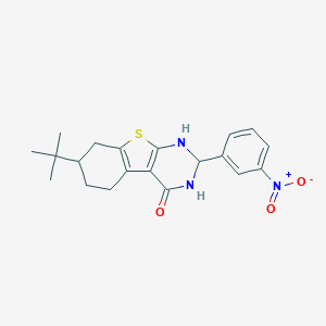molecular formula C20H23N3O3S B342721 7-tert-butyl-2-(3-nitrophenyl)-2,3,5,6,7,8-hexahydro[1]benzothieno[2,3-d]pyrimidin-4(1H)-one 