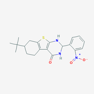 molecular formula C20H23N3O3S B342722 7-tert-butyl-2-(2-nitrophenyl)-2,3,5,6,7,8-hexahydro[1]benzothieno[2,3-d]pyrimidin-4(1H)-one 