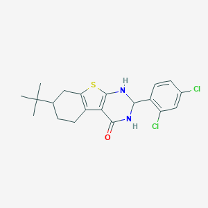 molecular formula C20H22Cl2N2OS B342723 7-tert-butyl-2-(2,4-dichlorophenyl)-2,3,5,6,7,8-hexahydro[1]benzothieno[2,3-d]pyrimidin-4(1H)-one 