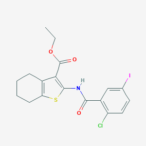 Ethyl 2-[(2-chloro-5-iodobenzoyl)amino]-4,5,6,7-tetrahydro-1-benzothiophene-3-carboxylate