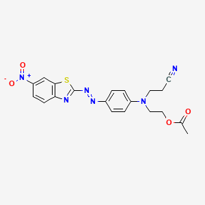 molecular formula C20H18N6O4S B3427282 Propanenitrile, 3-[[2-(acetyloxy)ethyl][4-[(6-nitro-2-benzothiazolyl)azo]phenyl]amino]- CAS No. 58051-98-2
