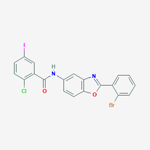N-[2-(2-bromophenyl)-1,3-benzoxazol-5-yl]-2-chloro-5-iodobenzamide