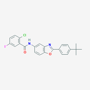 molecular formula C24H20ClIN2O2 B342732 N-[2-(4-tert-butylphenyl)-1,3-benzoxazol-5-yl]-2-chloro-5-iodobenzamide 