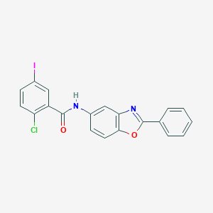 molecular formula C20H12ClIN2O2 B342733 2-chloro-5-iodo-N-(2-phenyl-1,3-benzoxazol-5-yl)benzamide 