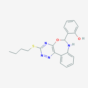 molecular formula C20H20N4O2S B342738 2-[3-(Butylsulfanyl)-6,7-dihydro[1,2,4]triazino[5,6-d][3,1]benzoxazepin-6-yl]phenol 