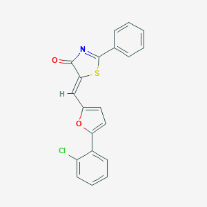 molecular formula C20H12ClNO2S B342742 5-{[5-(2-chlorophenyl)-2-furyl]methylene}-2-phenyl-1,3-thiazol-4(5H)-one 