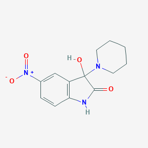 molecular formula C13H15N3O4 B342743 3-hydroxy-5-nitro-3-piperidin-1-yl-1H-indol-2-one 