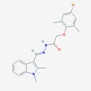 molecular formula C21H22BrN3O2 B342747 2-(4-bromo-2,6-dimethylphenoxy)-N'-[(E)-(1,2-dimethyl-1H-indol-3-yl)methylidene]acetohydrazide 