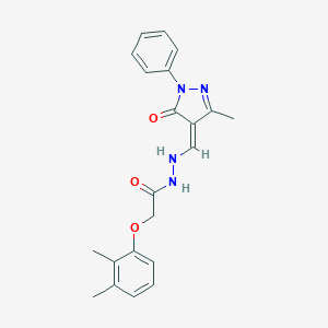 molecular formula C21H22N4O3 B342751 2-(2,3-dimethylphenoxy)-N'-[(Z)-(3-methyl-5-oxo-1-phenylpyrazol-4-ylidene)methyl]acetohydrazide 