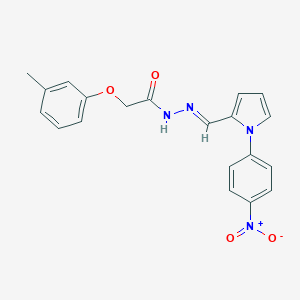 molecular formula C20H18N4O4 B342754 N'-[(1-{4-nitrophenyl}-1H-pyrrol-2-yl)methylene]-2-(3-methylphenoxy)acetohydrazide 