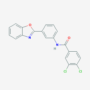 molecular formula C20H12Cl2N2O2 B342761 N-[3-(1,3-benzoxazol-2-yl)phenyl]-3,4-dichlorobenzamide 