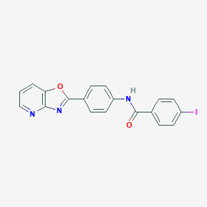 molecular formula C19H12IN3O2 B342763 4-iodo-N-(4-[1,3]oxazolo[4,5-b]pyridin-2-ylphenyl)benzamide 