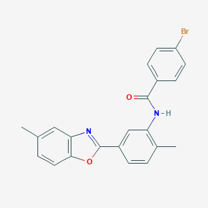 molecular formula C22H17BrN2O2 B342767 4-bromo-N-[2-methyl-5-(5-methyl-1,3-benzoxazol-2-yl)phenyl]benzamide 