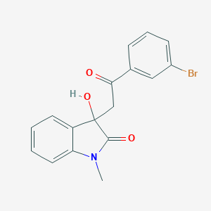 molecular formula C17H14BrNO3 B342770 3-[2-(3-bromophenyl)-2-oxoethyl]-3-hydroxy-1-methyl-1,3-dihydro-2H-indol-2-one 