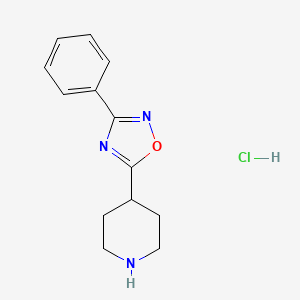 molecular formula C13H16ClN3O B3427714 4-(3-Phenyl-1,2,4-oxadiazol-5-yl)piperidine hydrochloride CAS No. 614731-49-6
