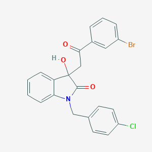 molecular formula C23H17BrClNO3 B342776 3-[2-(3-bromophenyl)-2-oxoethyl]-1-(4-chlorobenzyl)-3-hydroxy-1,3-dihydro-2H-indol-2-one 
