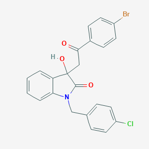 molecular formula C23H17BrClNO3 B342777 3-[2-(4-bromophenyl)-2-oxoethyl]-1-(4-chlorobenzyl)-3-hydroxy-1,3-dihydro-2H-indol-2-one 
