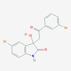molecular formula C16H11Br2NO3 B342781 5-bromo-3-[2-(3-bromophenyl)-2-oxoethyl]-3-hydroxy-1,3-dihydro-2H-indol-2-one 