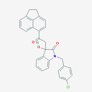 molecular formula C29H22ClNO3 B342783 1-(4-chlorobenzyl)-3-[2-(1,2-dihydroacenaphthylen-5-yl)-2-oxoethyl]-3-hydroxy-1,3-dihydro-2H-indol-2-one 