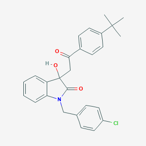 molecular formula C27H26ClNO3 B342784 3-[2-(4-tert-butylphenyl)-2-oxoethyl]-1-(4-chlorobenzyl)-3-hydroxy-1,3-dihydro-2H-indol-2-one 