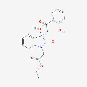 molecular formula C20H19NO6 B342785 ethyl {3-hydroxy-3-[2-(2-hydroxyphenyl)-2-oxoethyl]-2-oxo-2,3-dihydro-1H-indol-1-yl}acetate 