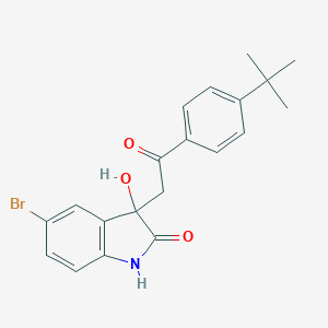 molecular formula C20H20BrNO3 B342786 5-bromo-3-[2-(4-tert-butylphenyl)-2-oxoethyl]-3-hydroxy-1,3-dihydro-2H-indol-2-one 