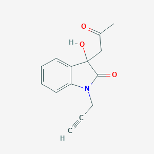 molecular formula C14H13NO3 B342788 3-hydroxy-3-(2-oxopropyl)-1-(2-propynyl)-1,3-dihydro-2H-indol-2-one 