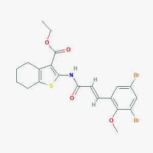ethyl 2-{[(2E)-3-(3,5-dibromo-2-methoxyphenyl)prop-2-enoyl]amino}-4,5,6,7-tetrahydro-1-benzothiophene-3-carboxylate
