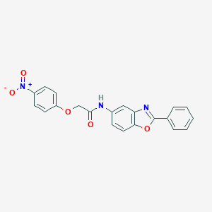 molecular formula C21H15N3O5 B342802 2-{4-nitrophenoxy}-N-(2-phenyl-1,3-benzoxazol-5-yl)acetamide 