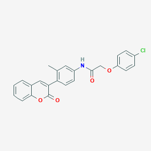 2-(4-chlorophenoxy)-N-[3-methyl-4-(2-oxo-2H-chromen-3-yl)phenyl]acetamide