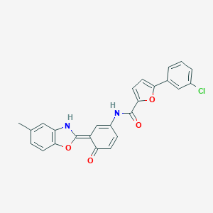 molecular formula C25H17ClN2O4 B342807 5-(3-chlorophenyl)-N-[(3Z)-3-(5-methyl-3H-1,3-benzoxazol-2-ylidene)-4-oxocyclohexa-1,5-dien-1-yl]furan-2-carboxamide 