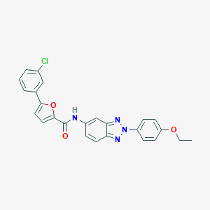molecular formula C25H19ClN4O3 B342808 5-(3-chlorophenyl)-N-[2-(4-ethoxyphenyl)-2H-1,2,3-benzotriazol-5-yl]-2-furamide 