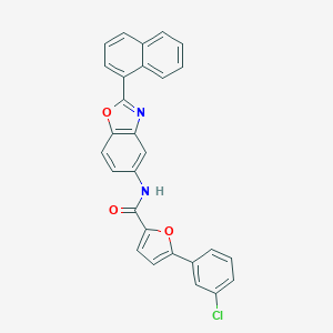 molecular formula C28H17ClN2O3 B342809 5-(3-chlorophenyl)-N-[2-(1-naphthyl)-1,3-benzoxazol-5-yl]-2-furamide 