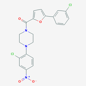 molecular formula C21H17Cl2N3O4 B342811 1-{2-Chloro-4-nitrophenyl}-4-[5-(3-chlorophenyl)-2-furoyl]piperazine 