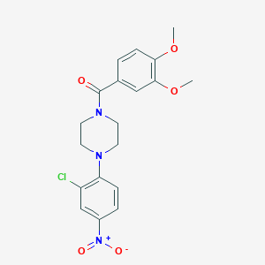 molecular formula C19H20ClN3O5 B342812 1-(2-Chloro-4-nitrophenyl)-4-(3,4-dimethoxybenzoyl)piperazine 