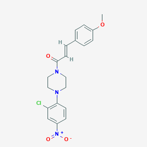 molecular formula C20H20ClN3O4 B342813 1-{2-Chloro-4-nitrophenyl}-4-[3-(4-methoxyphenyl)acryloyl]piperazine 